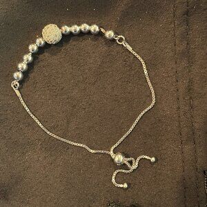 925 Adjustable Bolo Style Beaded Bracelet - Brand New
